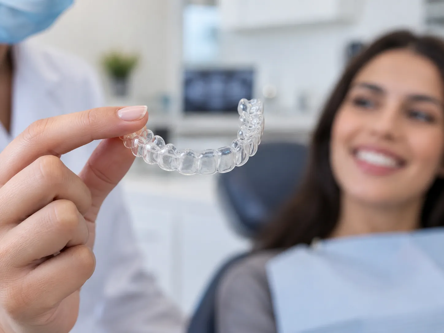 Clear Invisalign aligner in Tangier