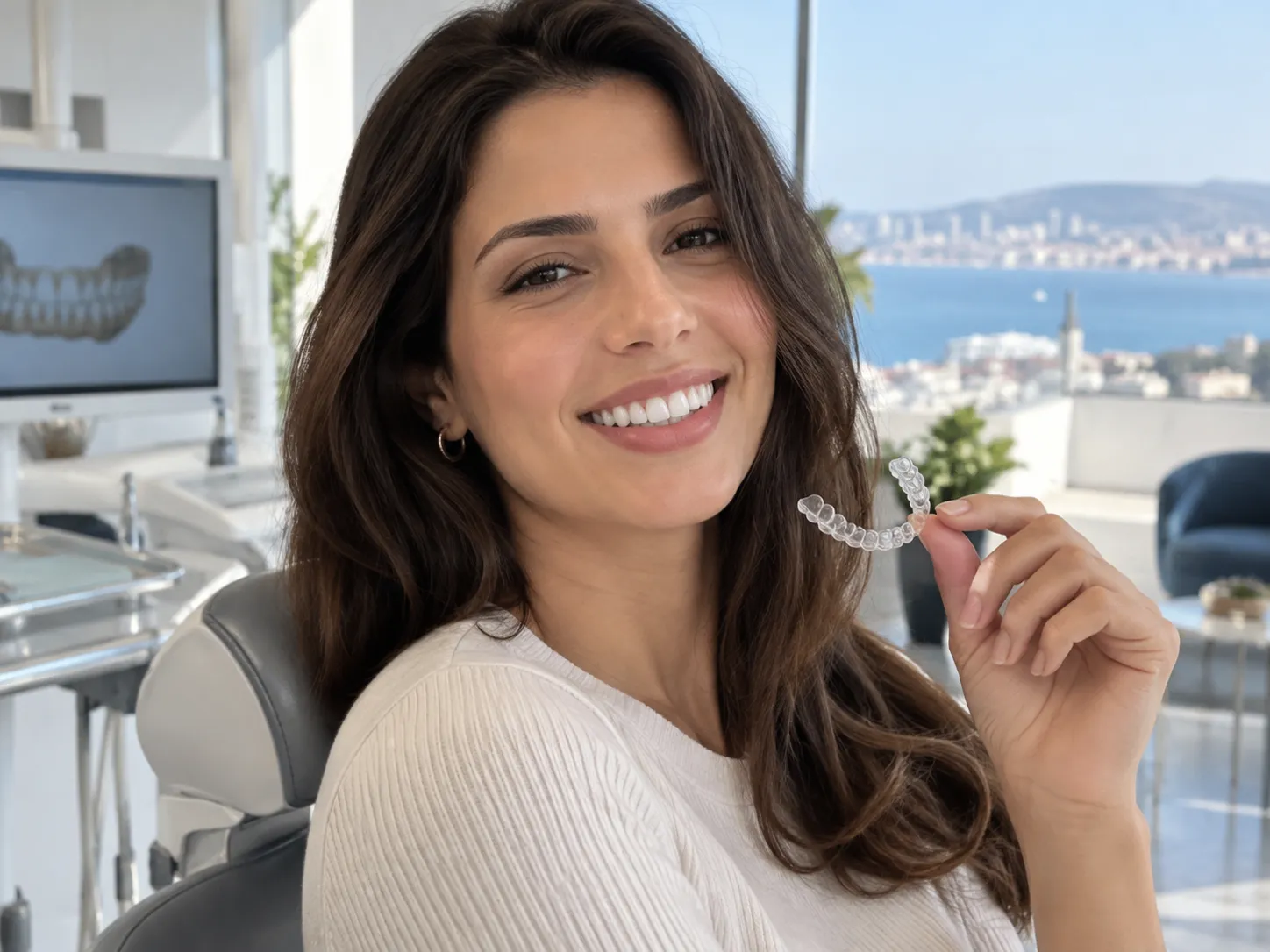 Sourire après traitement orthodontique invisible à Tanger